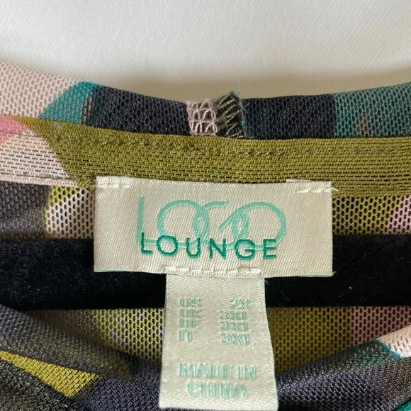 LOGO Lounge by Lori Goldstein Camo Print Sheer Mesh Hoodie - Picture 2 of 10